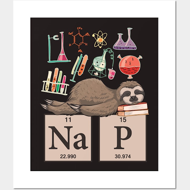 Funny Chemistry Sloth Art Gift Wall Art by USProudness